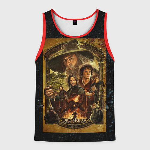 Мужская майка без рукавов The lord of the rings - the fellowship of the ring / 3D-Красный – фото 1