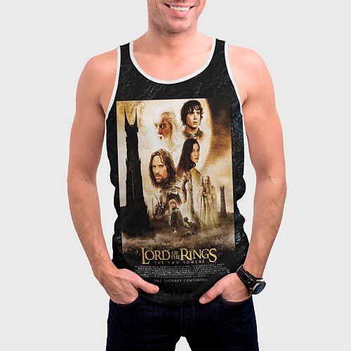 Мужская майка без рукавов Lord of the rings - the two towers / 3D-Белый – фото 3