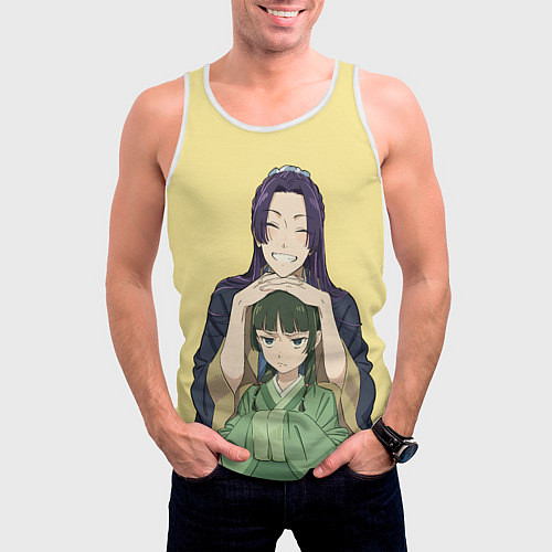 Мужская майка без рукавов Джинши и Маомао - монолог фармацевта / 3D-Белый – фото 3