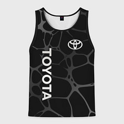 Майка-безрукавка мужская Toyota - монохромный аква, цвет: 3D-черный