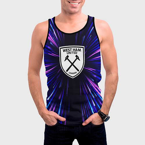 Мужская майка без рукавов West Ham neon energy / 3D-Черный – фото 3