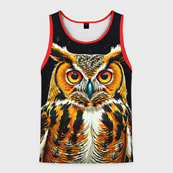 Майка-безрукавка мужская Совиная голова, цвет: 3D-красный