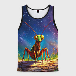 Майка-безрукавка мужская Богомол и звездное небо, цвет: 3D-черный