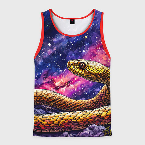 Мужская майка без рукавов Змея в космосе / 3D-Красный – фото 1
