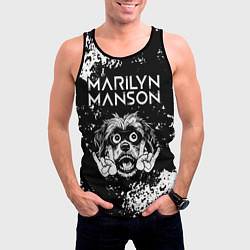 Майка-безрукавка мужская Marilyn Manson рок пес, цвет: 3D-черный — фото 2