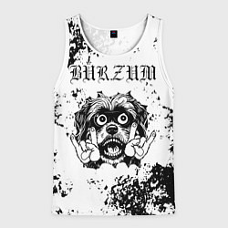 Майка-безрукавка мужская Burzum - рок пес, цвет: 3D-белый