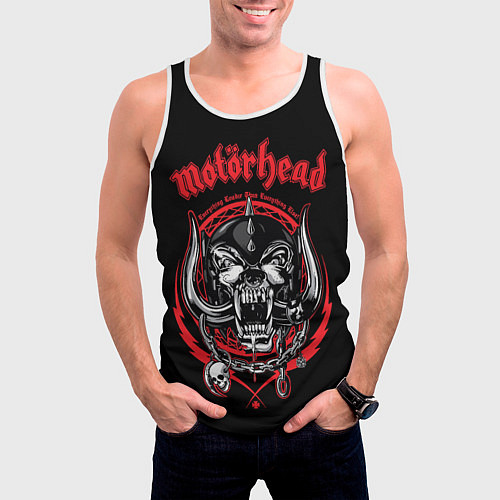 Мужская майка без рукавов Motorhead skull / 3D-Белый – фото 3