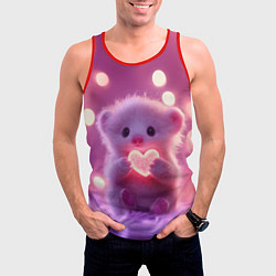 Майка-безрукавка мужская Милый грызун с сердечком, цвет: 3D-красный — фото 2