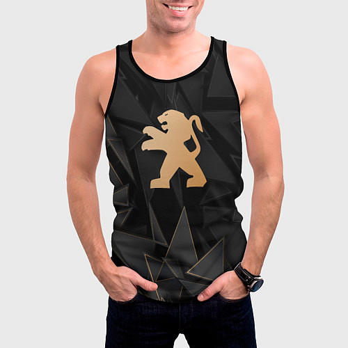 Мужская майка без рукавов Peugeot golden poly / 3D-Черный – фото 3