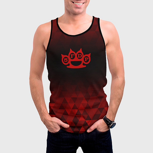 Мужская майка без рукавов Five Finger Death Punch red poly / 3D-Черный – фото 3