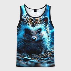 Майка-безрукавка мужская Ежик в разрядах молний, цвет: 3D-черный