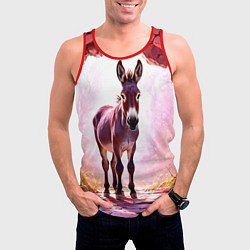 Майка-безрукавка мужская Осел в розовом свете, цвет: 3D-красный — фото 2