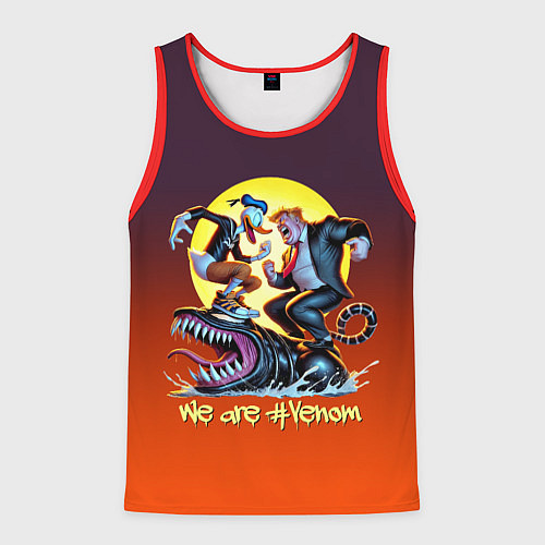Мужская майка без рукавов Two Donalds and Venom - meme / 3D-Красный – фото 1