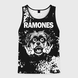 Майка-безрукавка мужская Ramones рок пес, цвет: 3D-черный