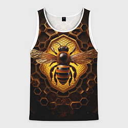 Майка-безрукавка мужская Золотая пчела, цвет: 3D-белый