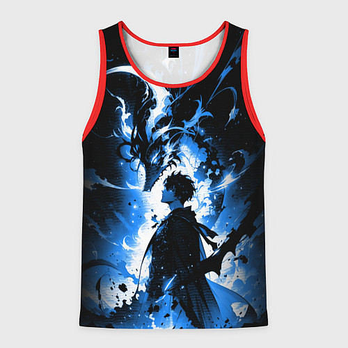 Мужская майка без рукавов Поднятие уровня в одиночку - восстань / 3D-Красный – фото 1