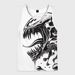 Майка-безрукавка мужская Свирепая морда Венома - ядовитая слизь, цвет: 3D-белый