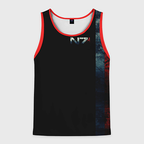 Мужская майка без рукавов Shepard N7 - светлый / 3D-Красный – фото 1