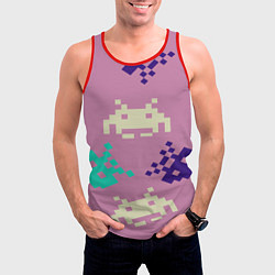 Майка-безрукавка мужская Пиксели фильтр, цвет: 3D-красный — фото 2