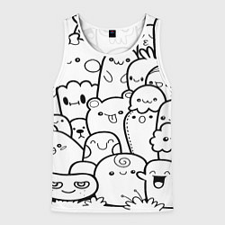 Майка-безрукавка мужская Doodle monsters, цвет: 3D-белый