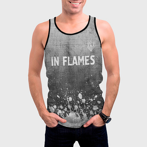 Мужская майка без рукавов In Flames - grey gradient посередине / 3D-Черный – фото 3