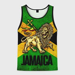 Майка-безрукавка мужская Jamaica lion flag, цвет: 3D-черный