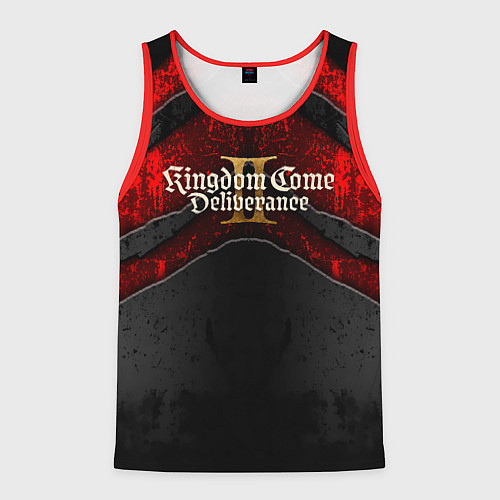 Мужская майка без рукавов Kingdom Come Deliverance 2 лого на текстуре / 3D-Красный – фото 1