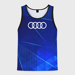 Майка-безрукавка мужская Audi blue poly, цвет: 3D-черный