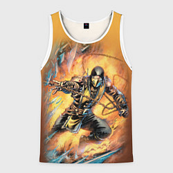 Майка-безрукавка мужская Scorpion - Mortal Kombat, цвет: 3D-белый