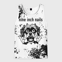 Майка-безрукавка мужская Nine Inch Nails - рок пес, цвет: 3D-белый