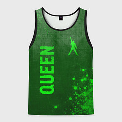 Майка-безрукавка мужская Queen - green gradient вертикально, цвет: 3D-черный