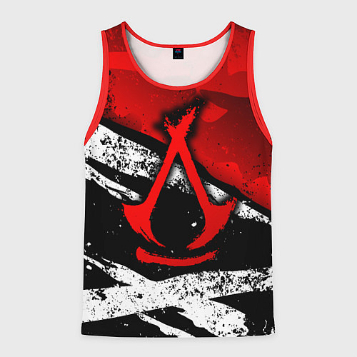 Мужская майка без рукавов Assassins creed: shadows - красная абстракция / 3D-Красный – фото 1