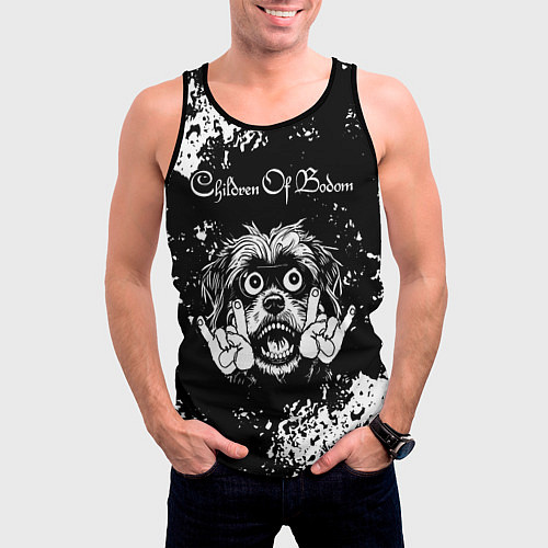Мужская майка без рукавов Children of Bodom рок пес / 3D-Черный – фото 3