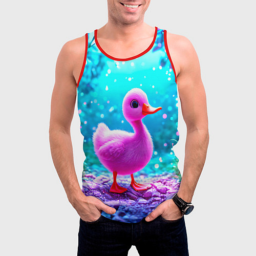 Мужская майка без рукавов Утеночек / 3D-Красный – фото 3