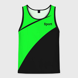 Майка-безрукавка мужская Sport кислотный зелёный с чёрным, цвет: 3D-черный