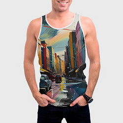 Майка-безрукавка мужская Улица в стиле экспрессионизм, цвет: 3D-белый — фото 2