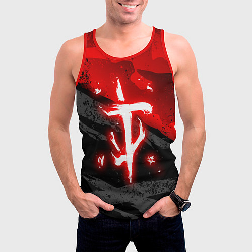 Мужская майка без рукавов Doom - neon red / 3D-Красный – фото 3