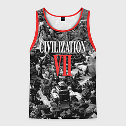 Майка-безрукавка мужская Civilization VII, цвет: 3D-красный