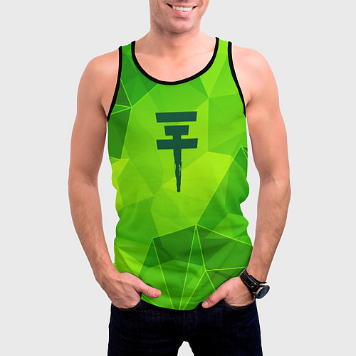 Мужская майка без рукавов Tokio Hotel green poly / 3D-Черный – фото 3