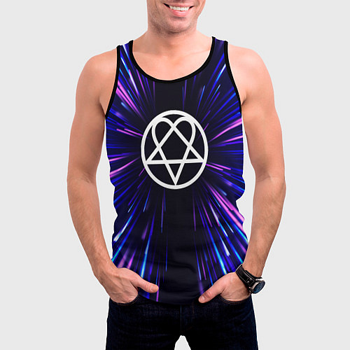 Мужская майка без рукавов HIM neon energy / 3D-Черный – фото 3