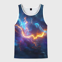 Майка-безрукавка мужская Космическая молния текстура, цвет: 3D-белый