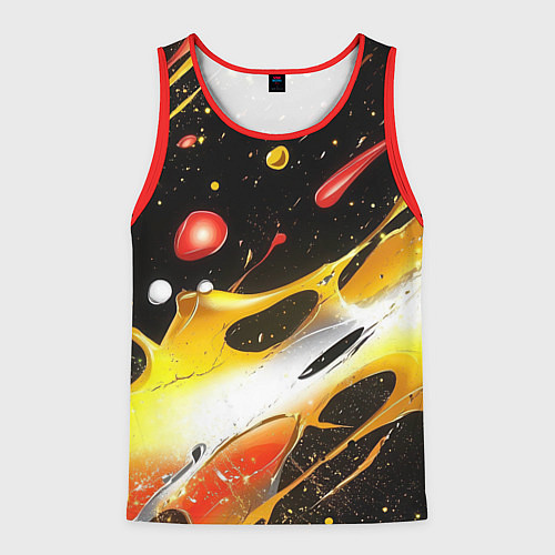 Мужская майка без рукавов Текстура краска / 3D-Красный – фото 1