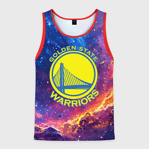 Мужская майка без рукавов Голден Стэйт Уорриорз в космосе / 3D-Красный – фото 1