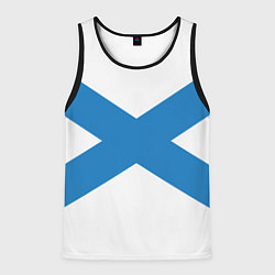 Майка-безрукавка мужская Военно-морской флот: Андреевский флаг, цвет: 3D-черный