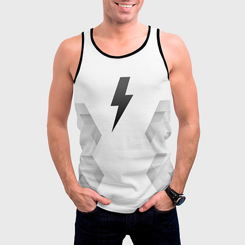 Мужская майка без рукавов AC DC white poly / 3D-Черный – фото 3