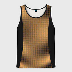 Майка-безрукавка мужская Чёрный с коричневым в горошек, цвет: 3D-черный