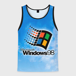 Майка-безрукавка мужская Mindows 98 logo, цвет: 3D-черный