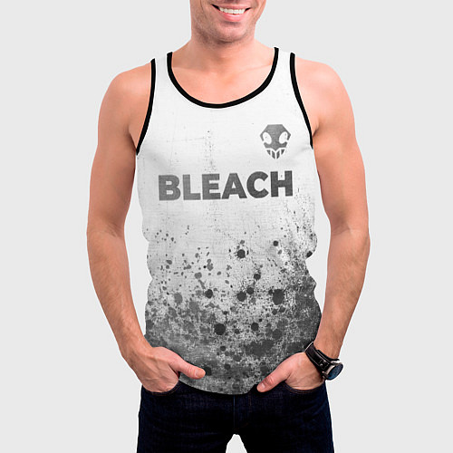 Мужская майка без рукавов Bleach - white gradient посередине / 3D-Черный – фото 3