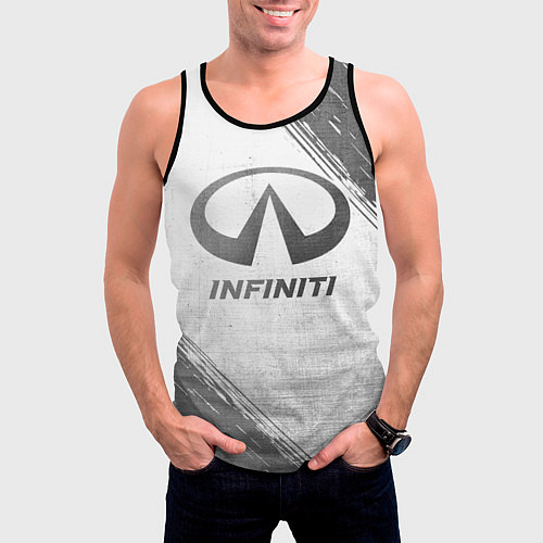 Мужская майка без рукавов Infiniti - white gradient / 3D-Черный – фото 3