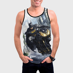 Майка-безрукавка мужская Бэтмен на мотоцикле, цвет: 3D-черный — фото 2